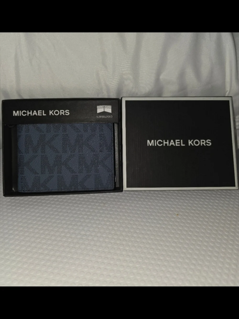 Michael Kors Blue MK Logo Billfold Wallet